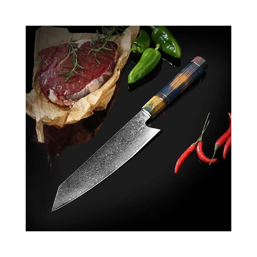Damascus Steel Santoku Knife – Chef & Slicing Kitchen Knife